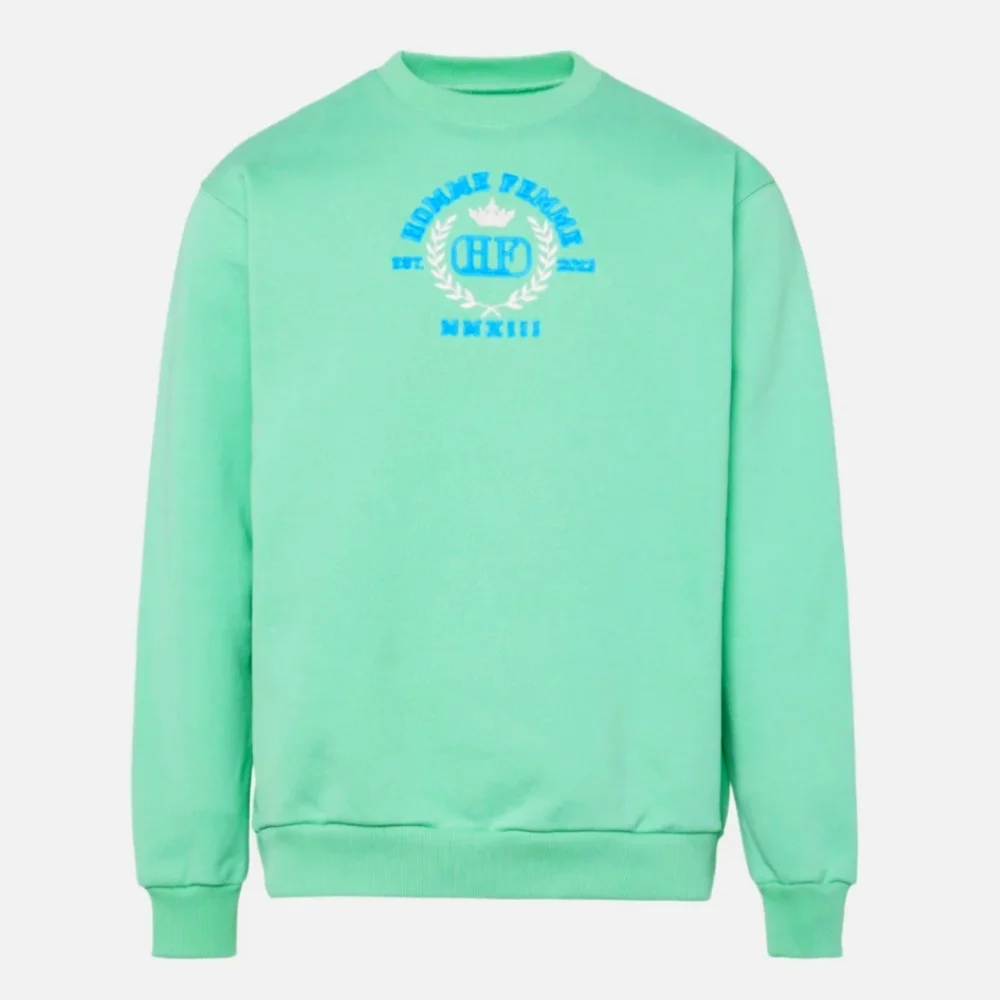 Homme + Femme Embroidered Royal Crest Crewneck Green Size-Small